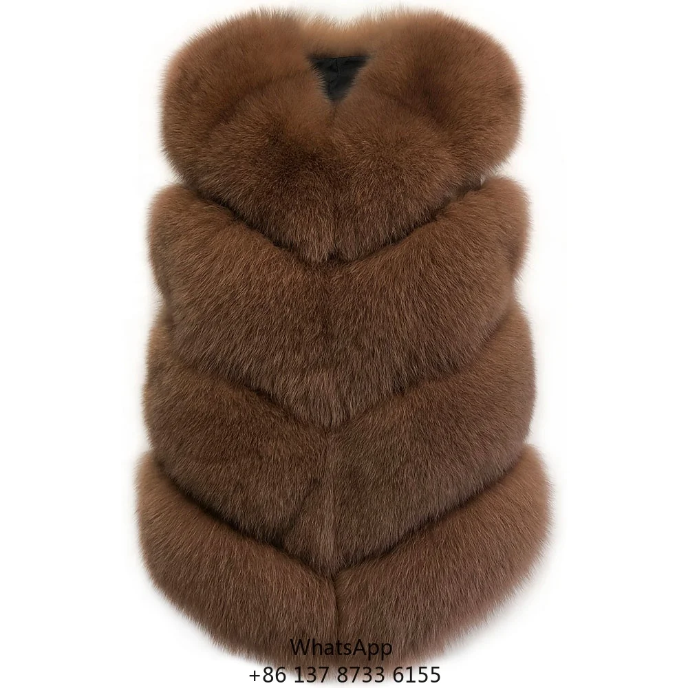 

Осенний женский жилет из натурального лисьего меха, безрукавка для женщин