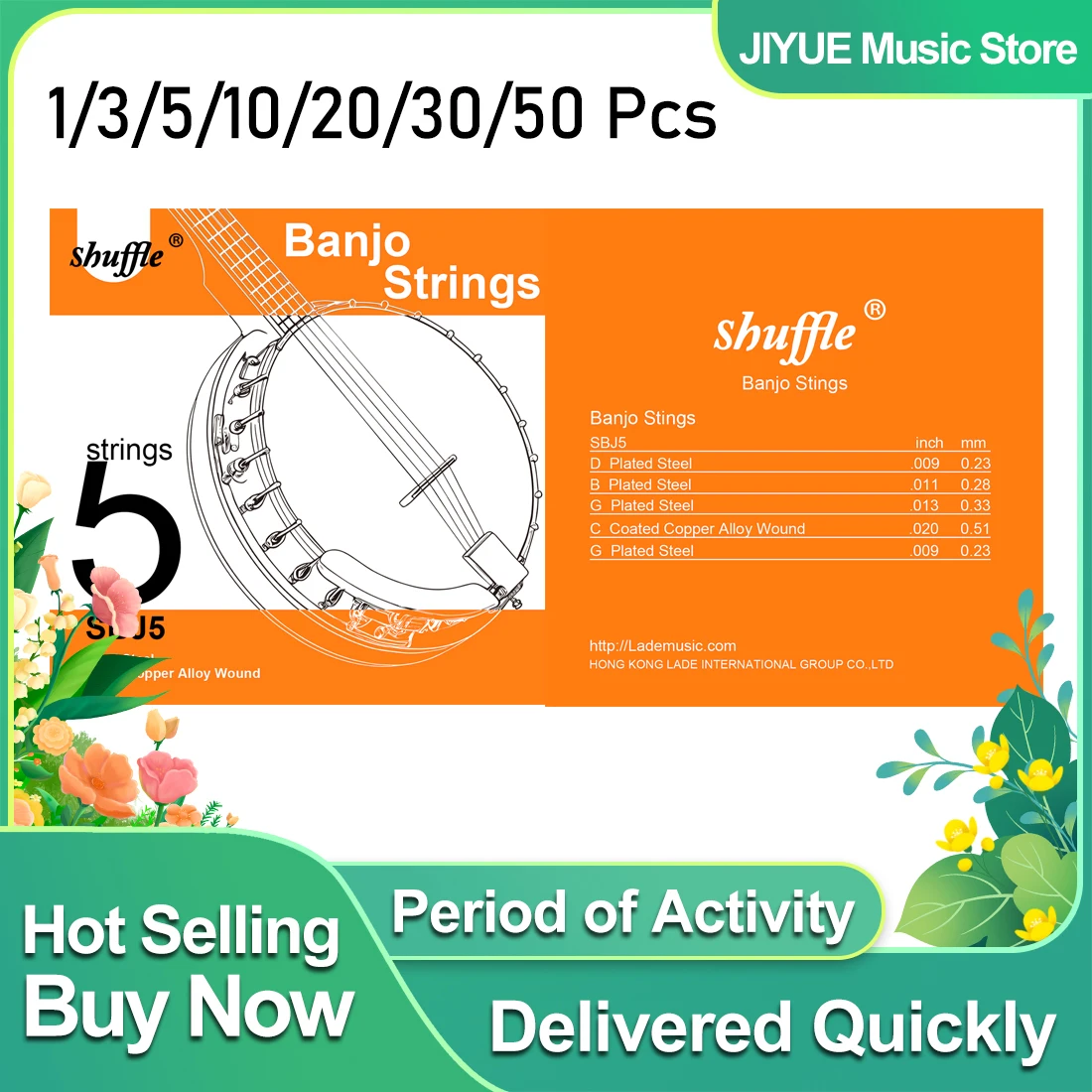 Shuffle 5-saitige Banjo-Saite, Kupferlegierung, umsponnen, rostfrei, für Gitarre, professionelle Anfänger-Übungssaiten, Banjo-Zubehör