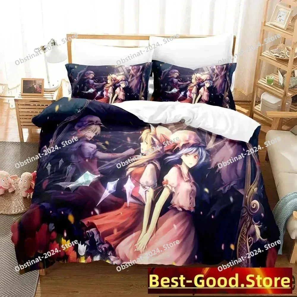 3D Print Anime Touhou Project Bedding Set Duvet Cover Bed Set Quilt Cover Pillowcase Comforter king Queen Size Boys Adult