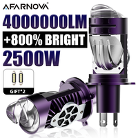 2PC Projector H4 Lens LED Car Headlight Bulbs Mini Bi LED 4000000LM 2500W Canbus Turbo Auto Motorcycle Bulbs High Low Light 12V