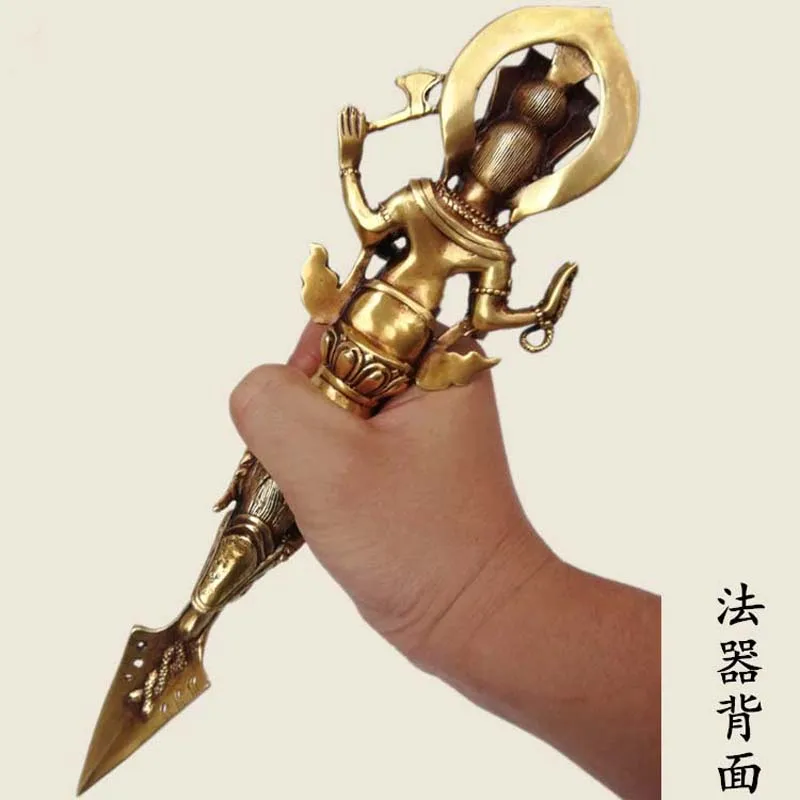 كبير آسيا تايلاند النحاس إله الحظ الفيل غانيش فوربا فاجراكيلا فاجرا طرد الأرواح الشريرة ماجيك إخضاع الموظفين ديكور #3