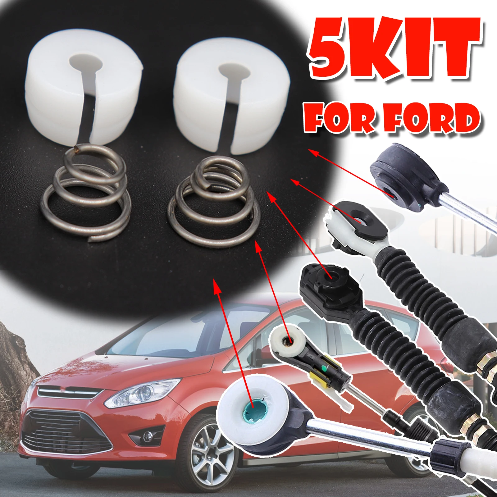 

Manual Gearbox Shift Cable Linkage Control Bushing For Ford C-Max Fiesta Focus Gear Shifter Lever Connect Bush Spring Repair kit