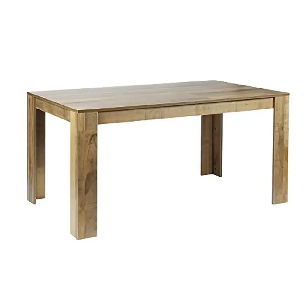 Rectangular Dining Table Dark Gray Oak Finish Seats 6 Easy Maintenance High Quality Furniture