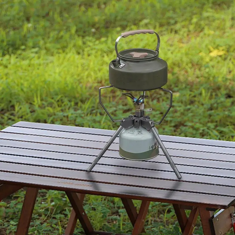 

Outdoor Stove Stand Stainless Steel Stove Support Bracket Copper Core Interface Outdoor Cookware Rack for Hiking Picnic Barbecue