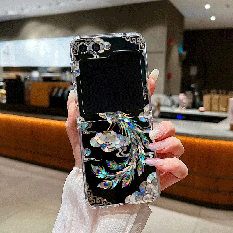 Stylish Tiger Dragon Marble Texture Phone Case for Samsung Galaxy Z Flip 7 Flip 6 5 4 3 5G Folding Cover for Z Flip7 Flip5 Shell view 5