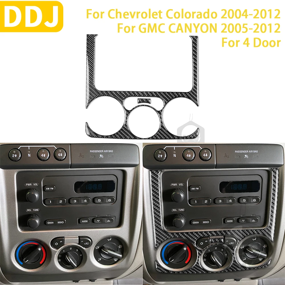 For Chevrolet Colorado For GMC Canyon Accessories Car Carbon Fiber Interior Air Conditioning Control Panel Trim Sticker