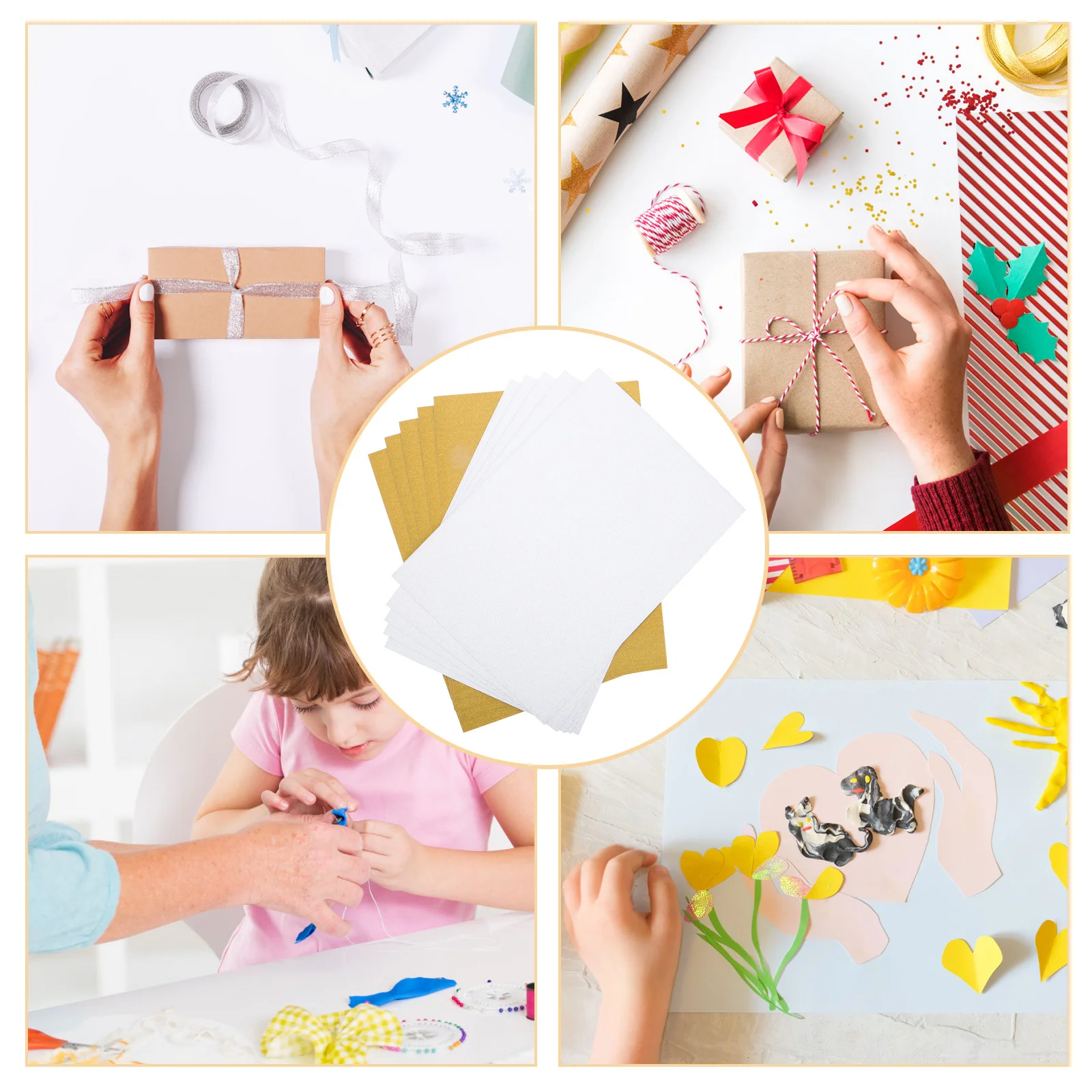 

10 шт. A4 блестящие листы бумаги с односторонним блеском для рукоделия, подарочные коробки для карт «сделай сам», домашний декор, серебро, золото