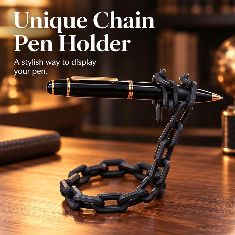 Creative Chain Pen Holder Floating Pen Display Stand Unique Desktop Pen Organizer Modern Office Desk Decoration for Home Study G