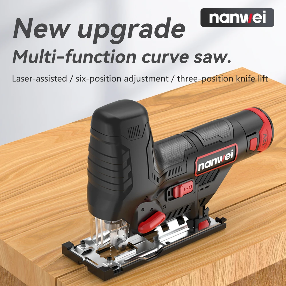 Nanwei Mini Cutting Machine Handheld Curve Saw Household Electric Saw Multifunctional Jig Saw for Woodboard Drawing