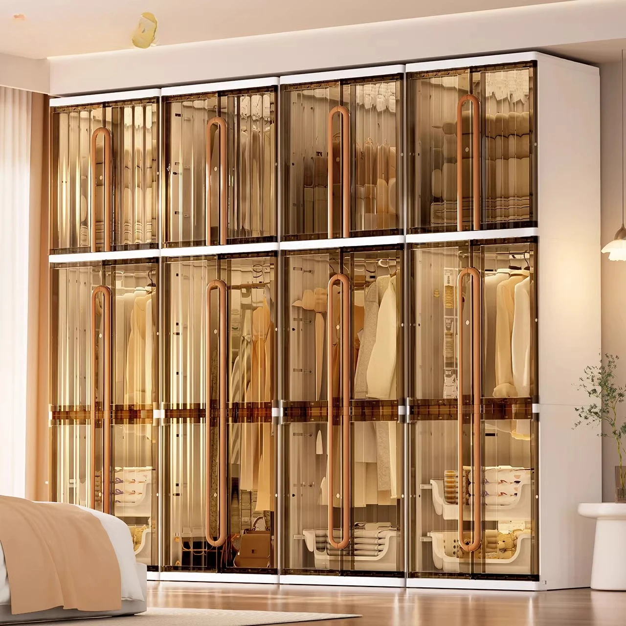 Armário simples para armazenamento de roupas de quarto doméstico