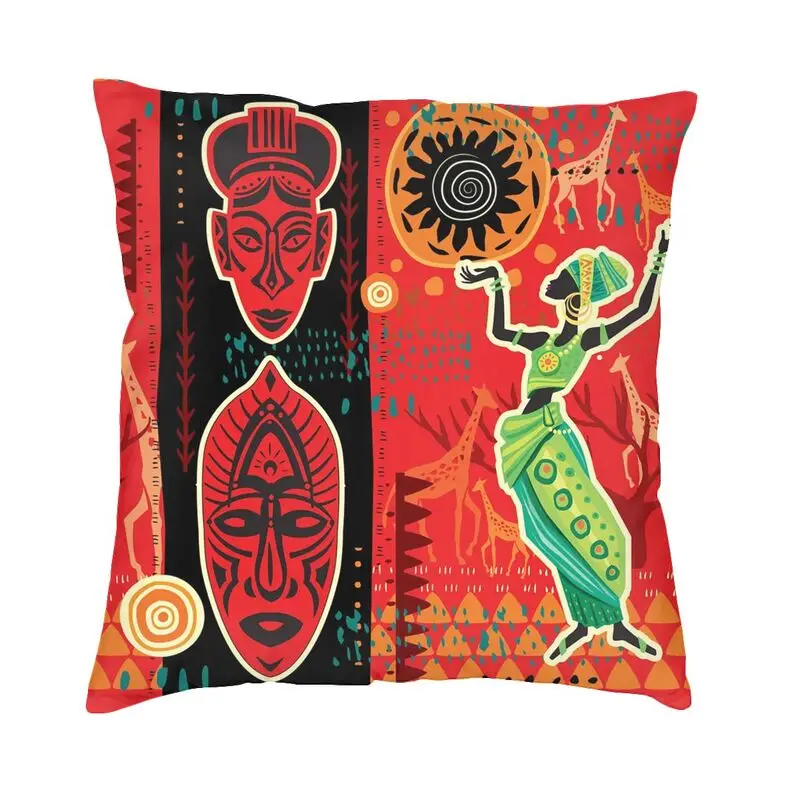 

African Ethnic Motifs Cushion Cover 40x40 Decoration 3D Printing Africa Art Culture Throw Pillow Case for Living Room Two Side