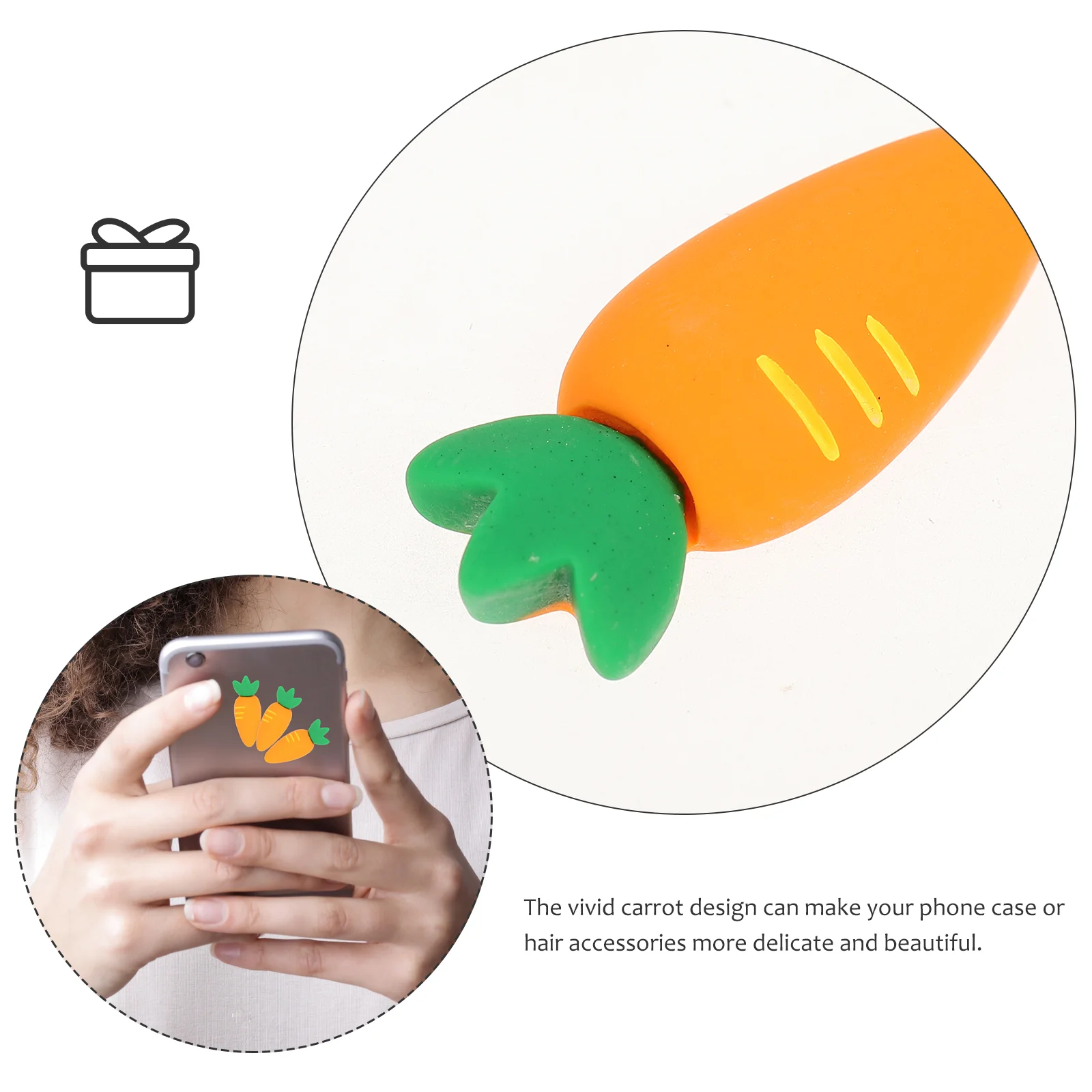 50 Pcs Carrot Accessories DIY Adornment Phone Case Decor Mobile Shell of The Lid Miniature Decoration Pendant Shaped Resin