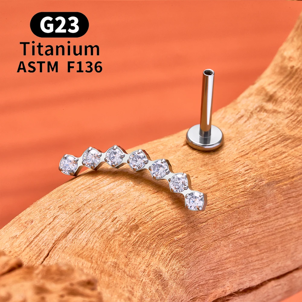ASTM F136 Titan Tiny Trinity CZ Blumen-Labret-Stud 16G Knorpel-Ohrring Nasen-, Lippen-, Tragus-, Conch-, Helix-, Ohrläppchen-Piercing-Schmuck – Detail 10