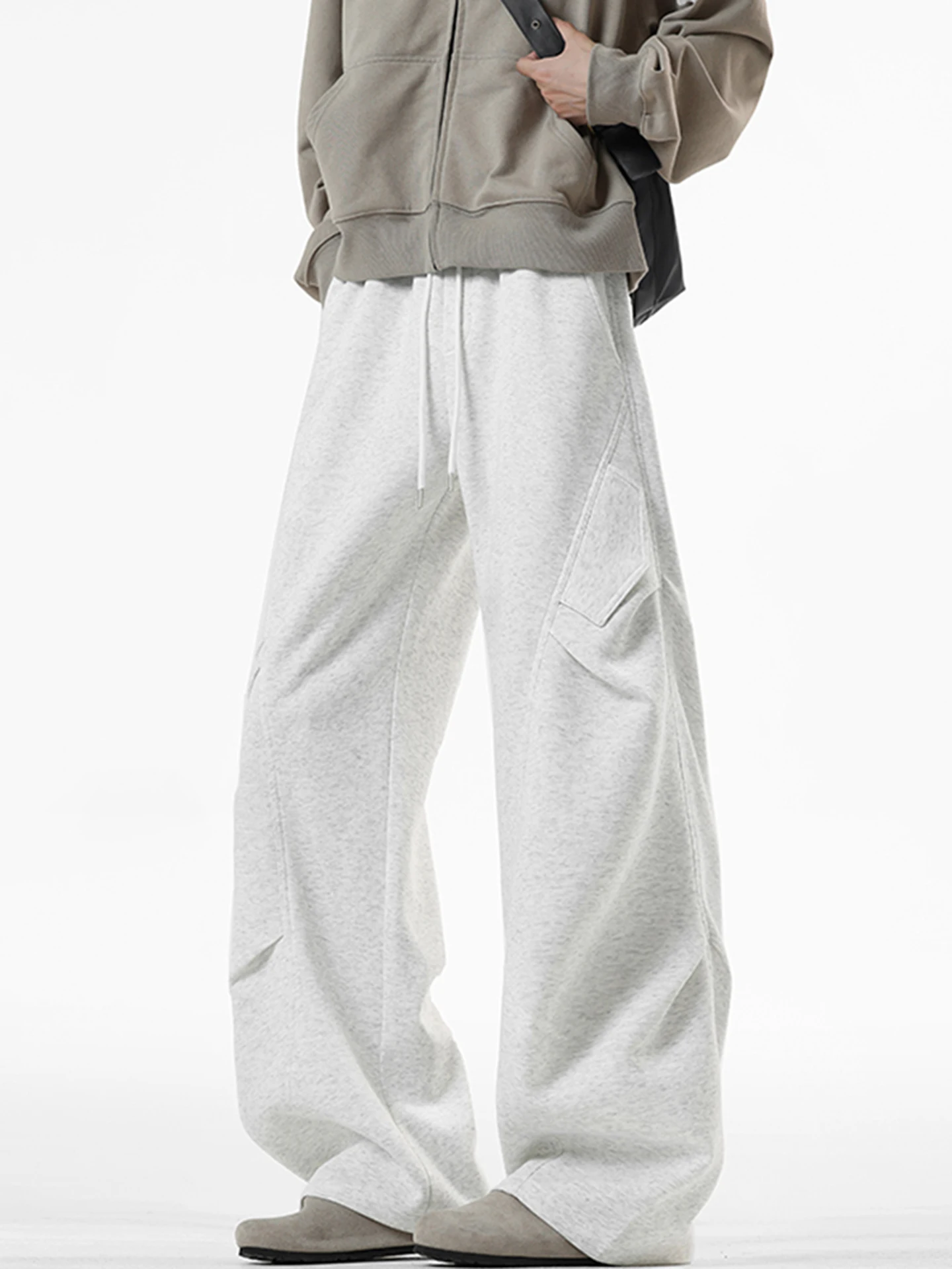 

Мужские повседневные брюки прямого кроя из хлопка, белые, с эффектом драпировки, для работы и отдыха, высококачественные, премиум-класса