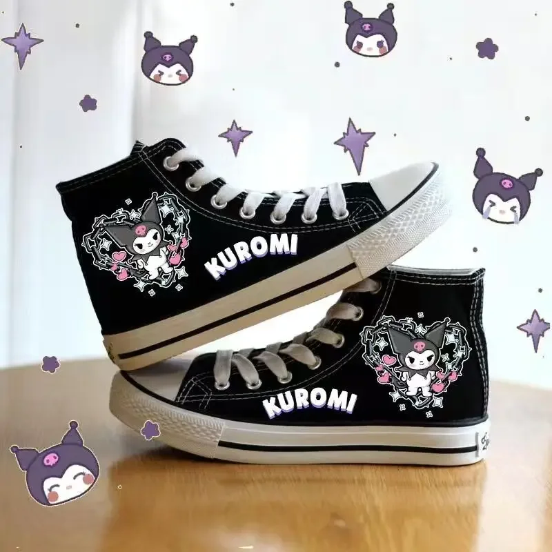 

Kawaii Sanrio Kuromi Little Devil High Top Canvas Shoes JK Soft Girl Cute Cartoon Student Sneakers Womens Shoes Lolita Shoes