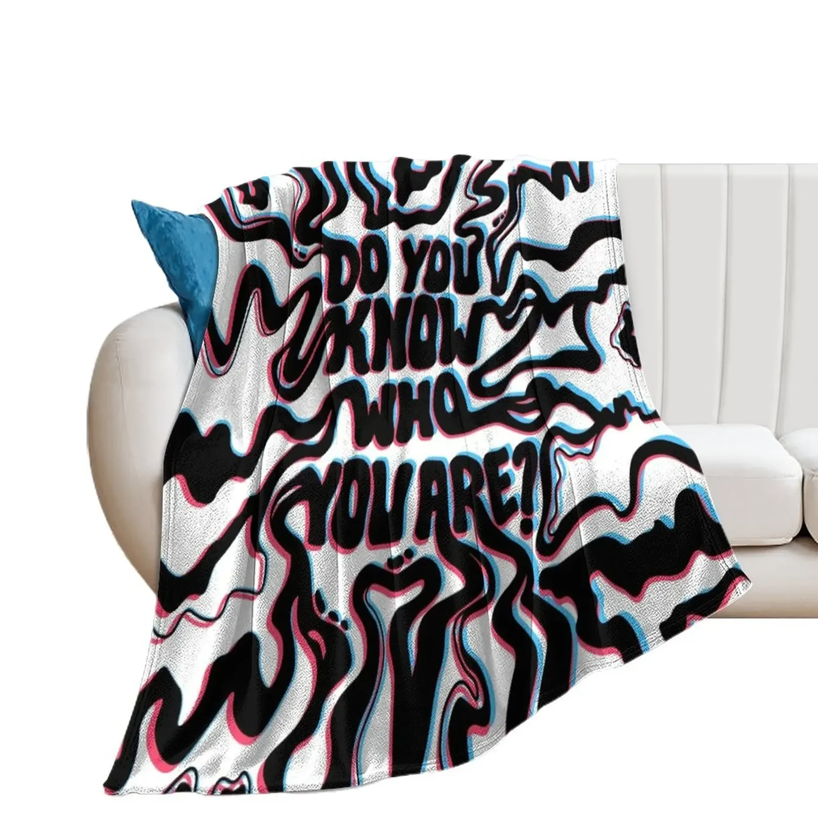 

Do You Know Who You Are - Black & White 3D Throw Blanket Large Decorative Sofas Vintage Stuffeds Blankets