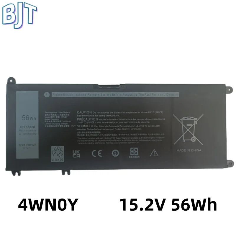 بطارية كمبيوتر محمول داخلية جديدة 4WN0Y لأجهزة Dell Inspiron 13 7353 7577 7778 7779 دفتر M245Y JYFV9 G4MX4 15.2V 56Wh 4Cell