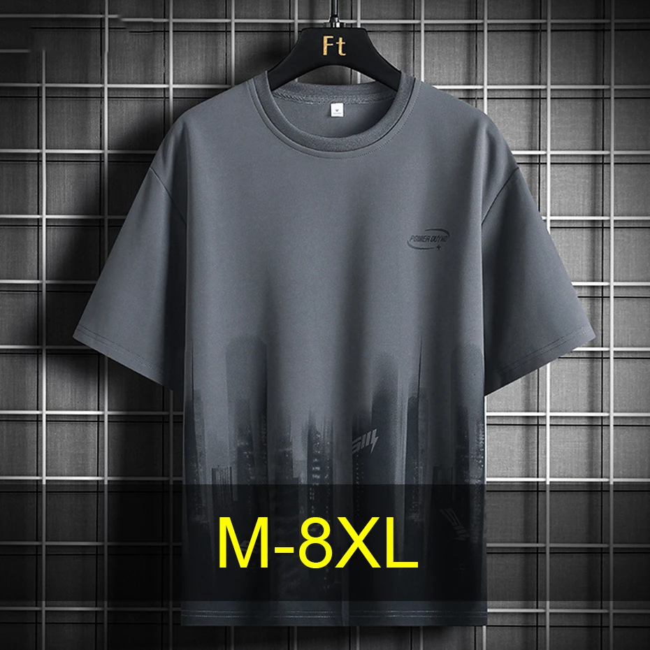 

Summer Short Sleeve T-shirt Men 8XL Plus Size Tops Tees Fashion Casual Print Tshirt Male Big Size T Shirt