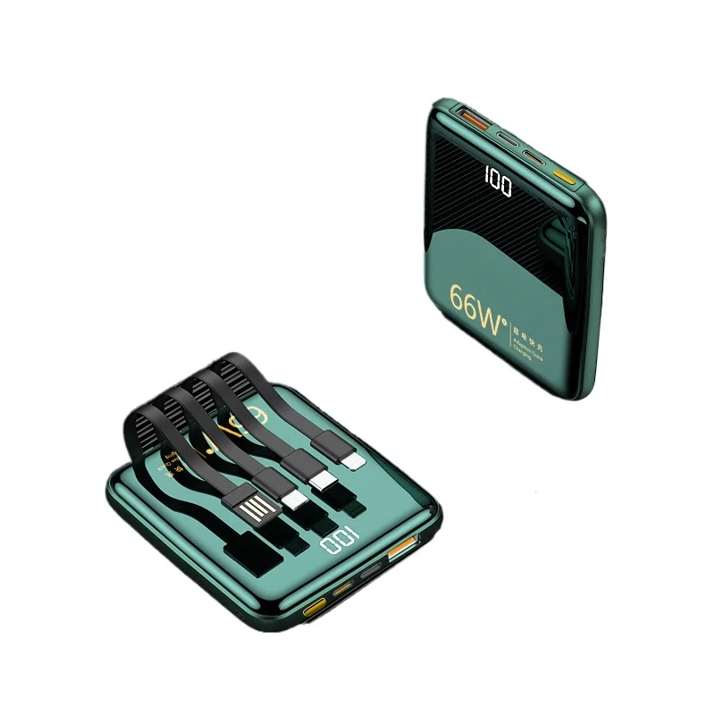 

*Power bank,super fast charging, self-contained cable, three-in-one mobile power supply, compact mini portable four-wire 20000mA