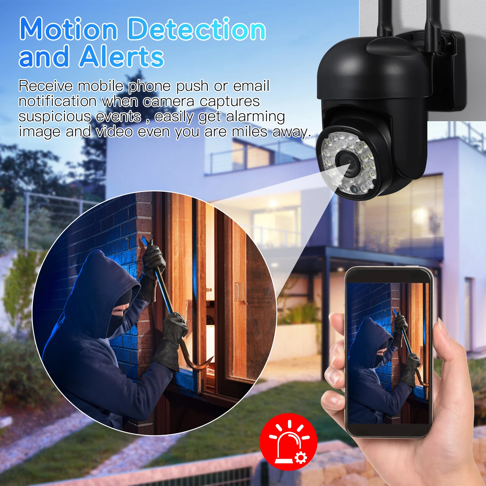 

Wireless Security 1080P HD Outdoor Indoor WiFi Night Vision Audio Weatherproof Smart