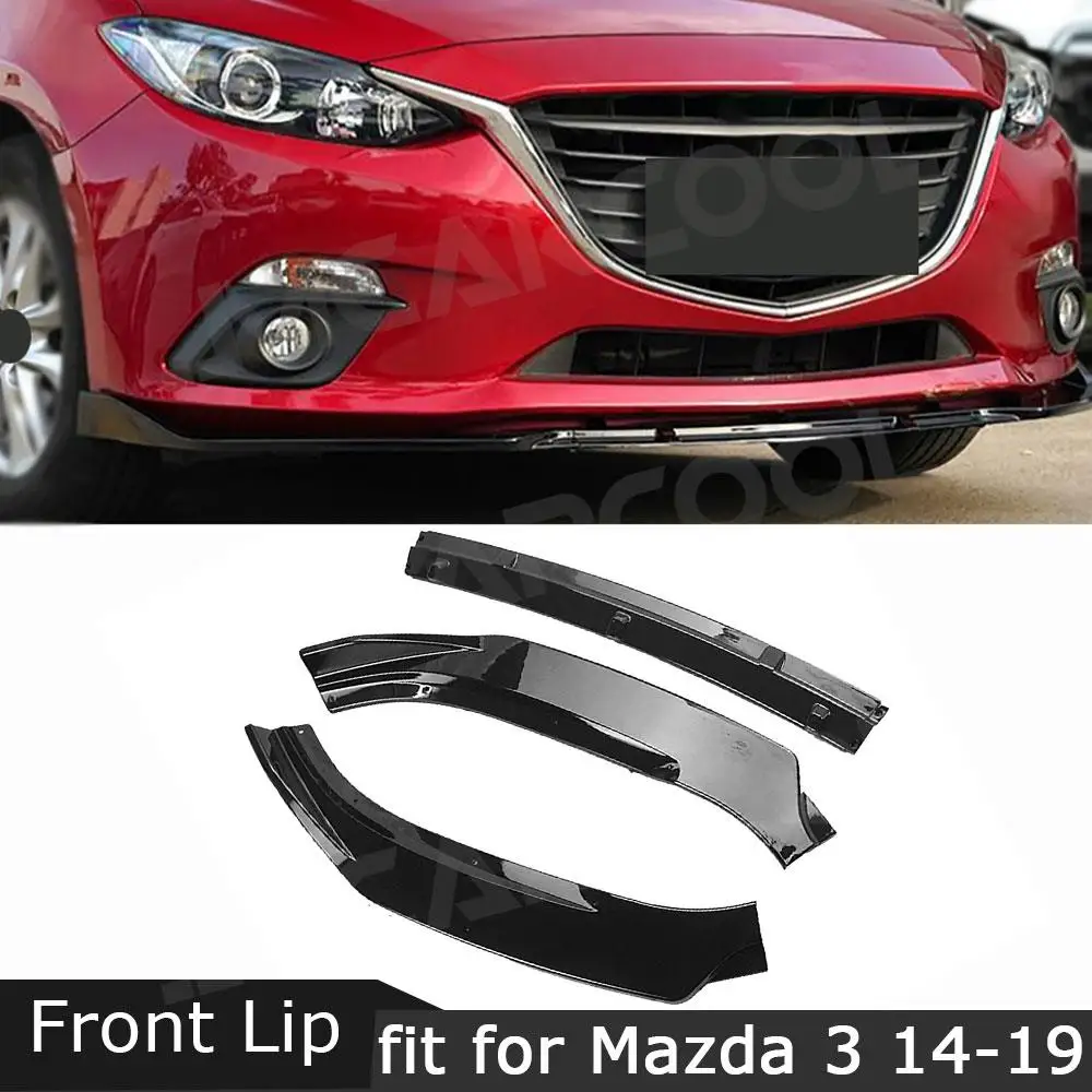 

For MAZDA 3 Axela 2014-2019 Front Bumper Lip Spoiler Trim Guard Chin Aprons Spoiler Body Kit Splitter Cover Car Accessories