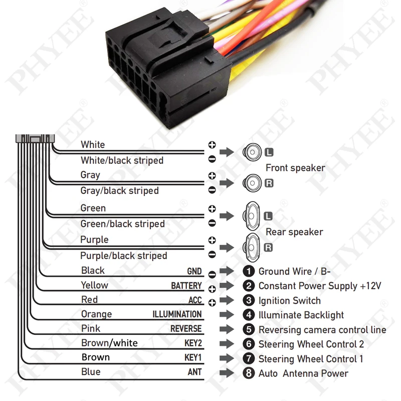 Wiring Harness 16 Pin Connector Plug Car Android Head Unit Cable Adapter for Toyota Corolla Camry RAV4 Hilux Land Cruiser Yaris