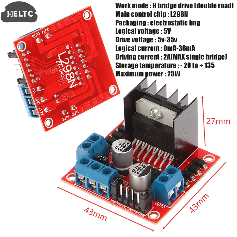 L298N DC Motor Driver Module L298N Stepper Motor Smart Car Robot Breadboard Peltier High Power L298 DC Motor Driver For Arduino
