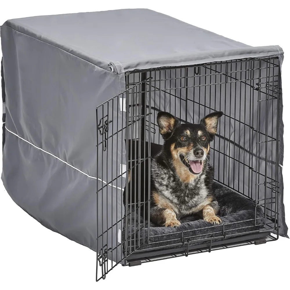 

New World Double Door Dog Crate Kit Includes One Two-Door Crate, Matching Gray Bed & Gray Crate Cover, 36-Inch Kit Ideal for Me