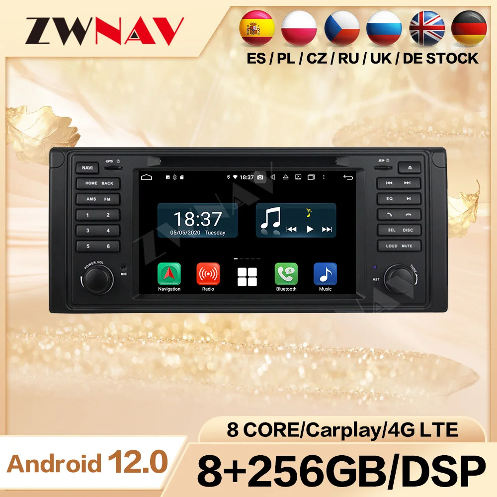 2 din Android 12.0 screen Car Multimedia player For BENZ E39  1995-2003  Video audio radio stereo GPS navi head unit auto stereo