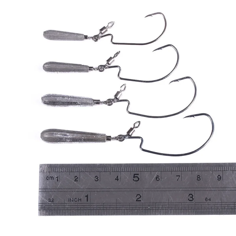 5PCS Anti- Snag Lead Sinker Crank Hook 3.5 - 10g Lead Head Hook Soft Bait Set New Lure Fishing Hook view 5