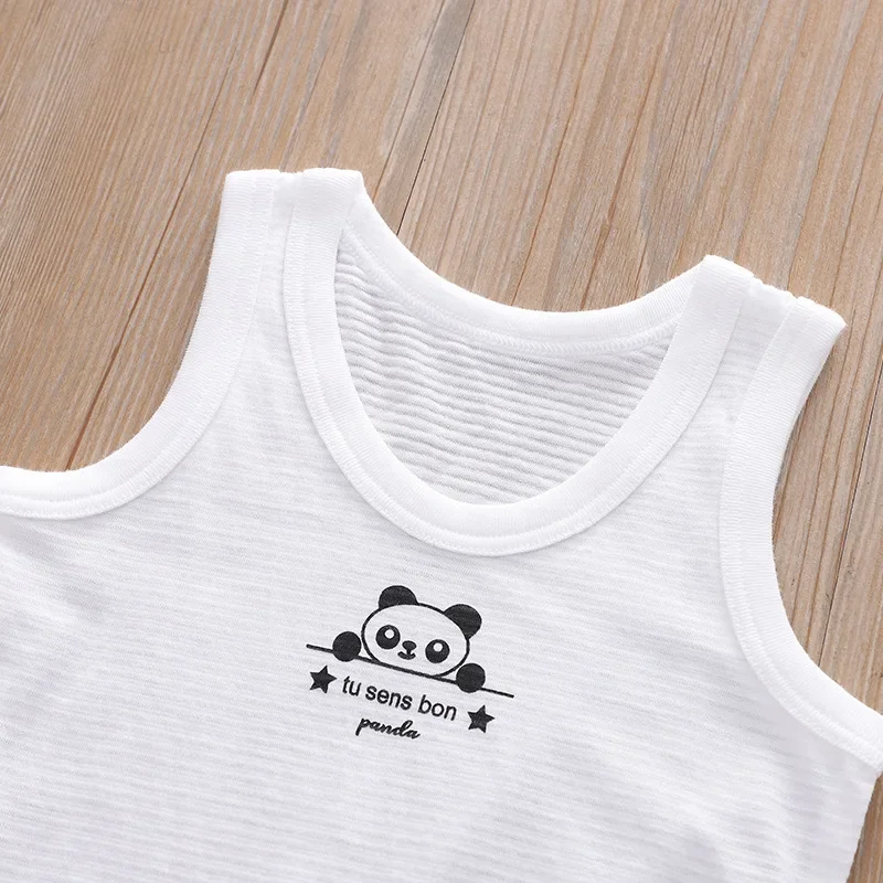 Baby Boys Girls Tops Toddler Sleeveless Shirts Kids Cartoon Tank Tops Infant Cotton Undershirt 2024 Summer Children\'s Clothes