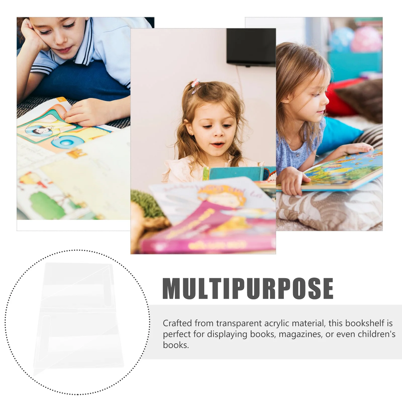 Acrylic Book Stand Transparent Desktop Display Shelf For Books Magazines Cooking Recipes Kitchen Counter Organizer Storage Rack