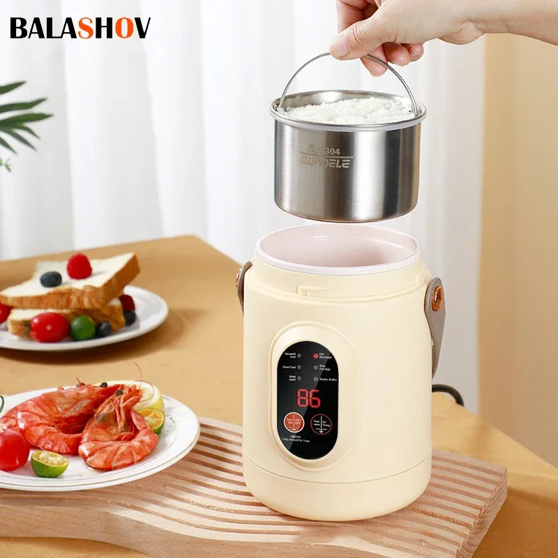 Portable Electric Kettle Rice Cooker Lunch Box Mini Soup Stew Slow Cooking Pot Porridge Food Steamer Noodles Pasta Heater Hotpot