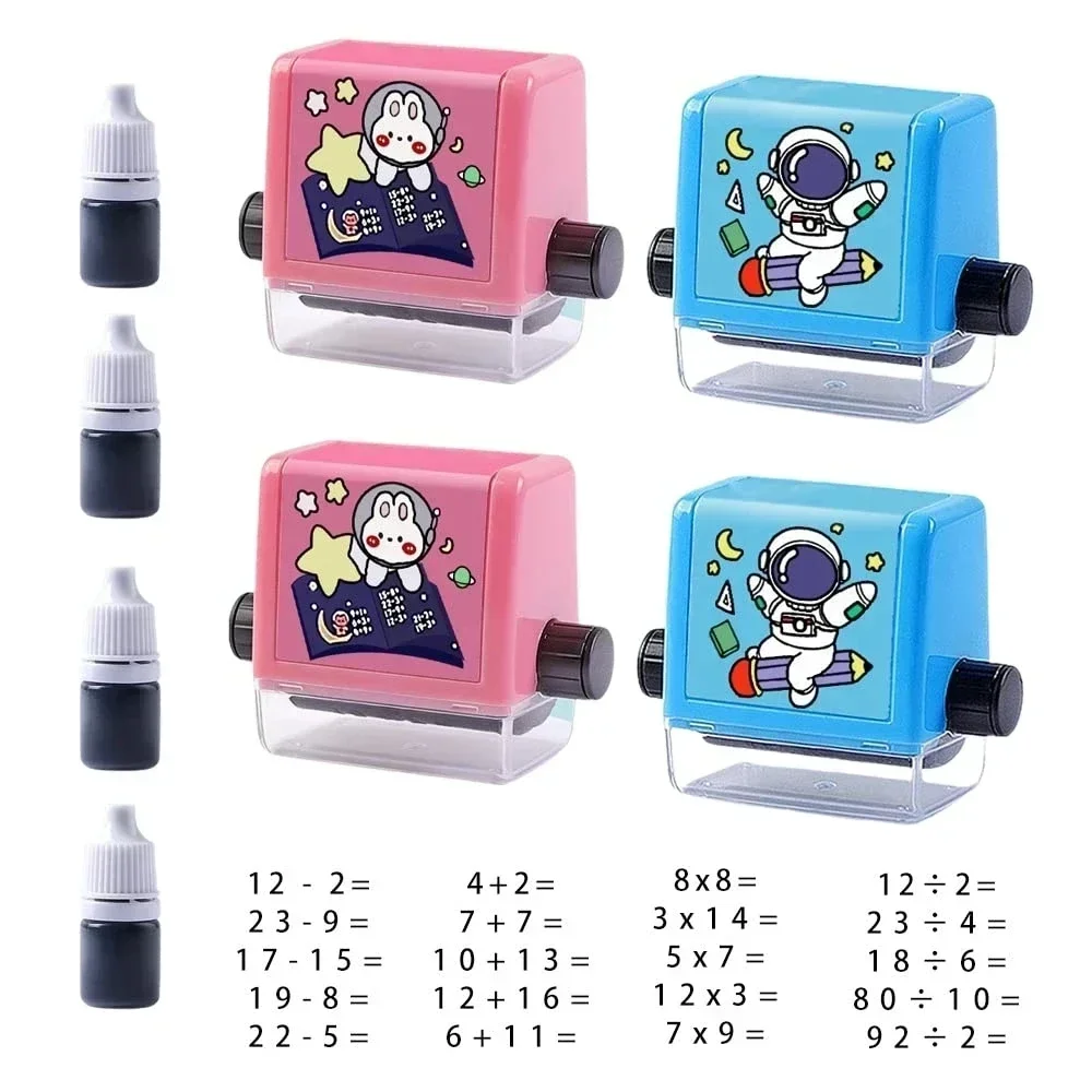 Math Roller Stamp Addition Subtraction Multiplication Division Practice Digital Type Mathematical Operation Stamp Pupils Teacher