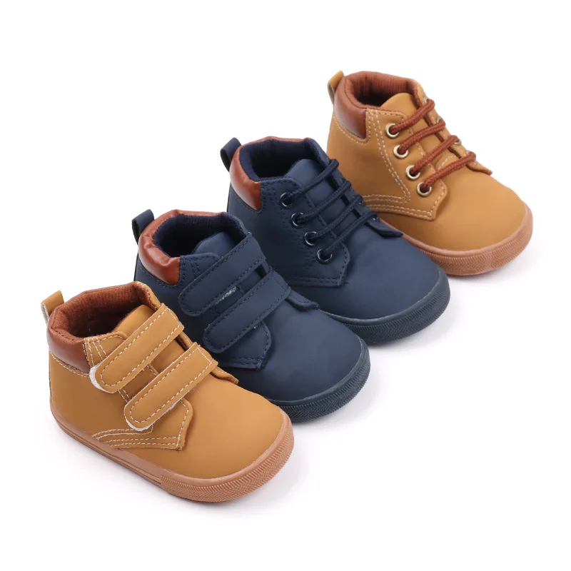 Kid Casual Shoes Rubber Sole Anti-slip Ankle-covered 1-3 Years Children Boys and Girls Outdoor Walking Shoes Fashion BLS3031