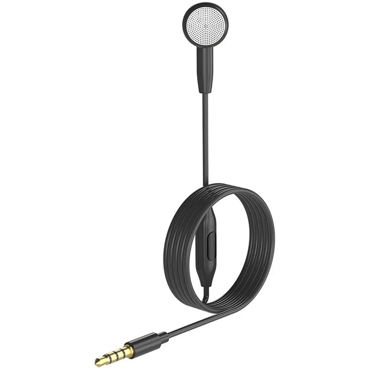 【B63C~】 3.5mm Single Earbud with Mic, Wired Mono Earphone Inline Control Sleep Headphone for Driving, Calls, Work