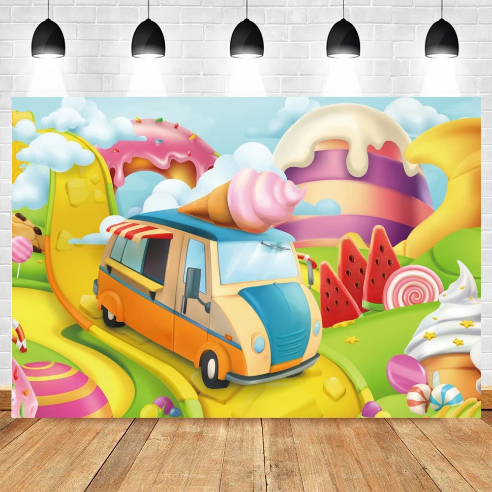 Милый фон для фотосъемки с изображением замка кандиленда леденцов дома детей портрет вечеринка в честь рождения ребенка декор для вечеринки