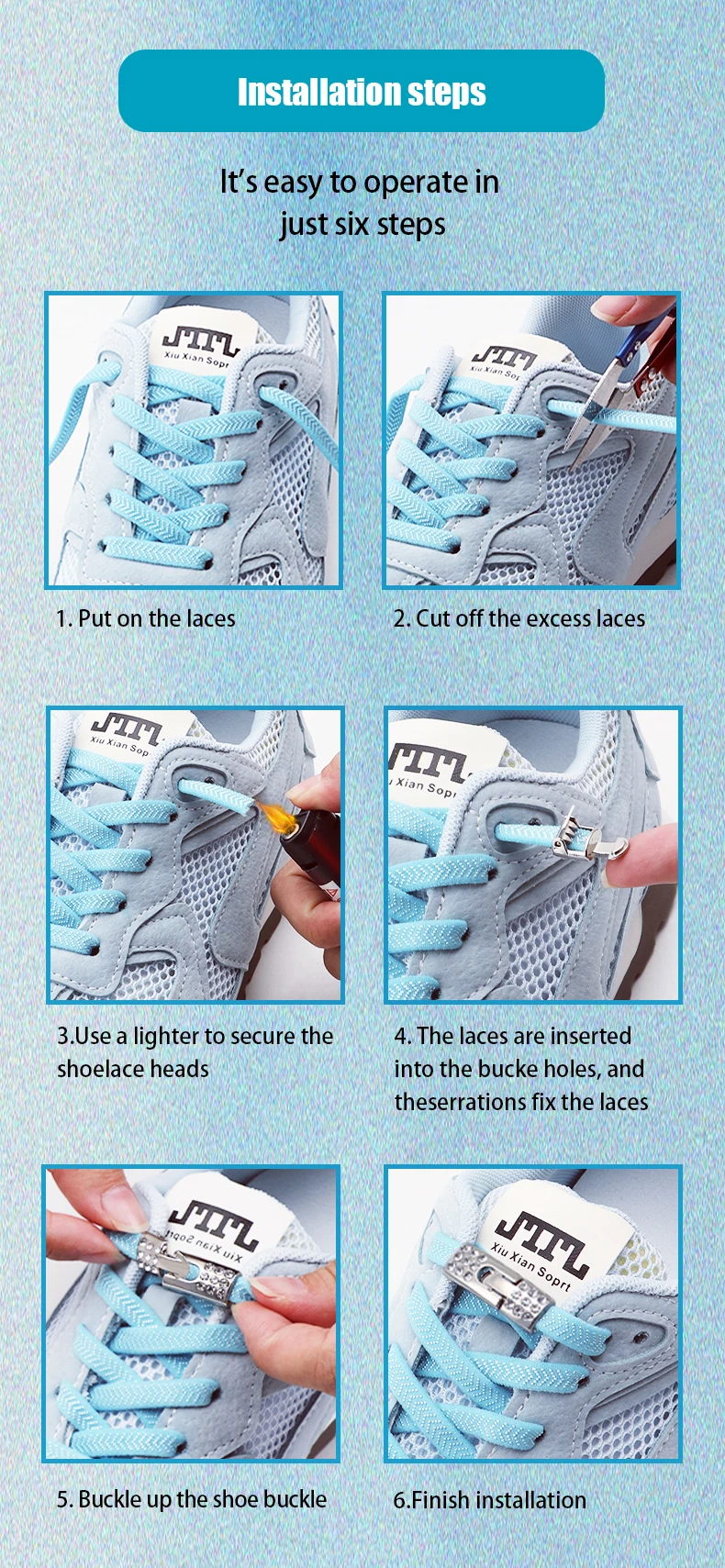 Elastische Schnürsenkel ohne Binden, Sneaker-Schnürsenkel mit Diamant-Kreuzverschlüssen für Kinder und Erwachsene, Gummibänder, Schuhbänder, 1 Paar/2 Paar – Detail 6