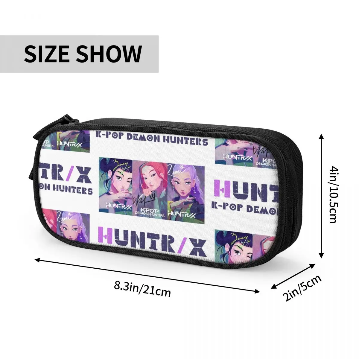 K-POP شيطان الصيادين Huntrix مقلمة حامل قلم أكياس للطلاب تخزين كبير الطلاب مدرسة هدية قلم رصاص الحقيبة