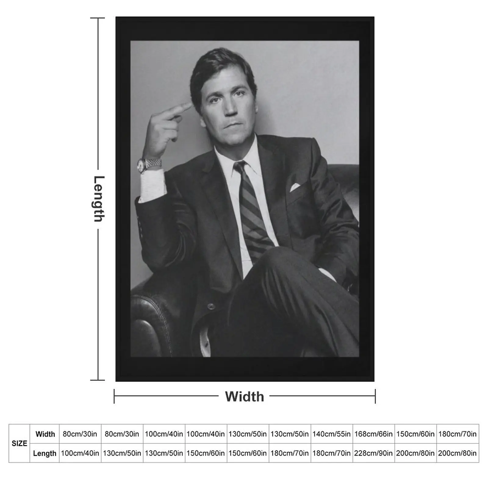 Tucker Carlson Middle Finger Classic Throw Blanket Softest Sofa Soft Big Multi-Purpose Flannels christmas gifts Blankets