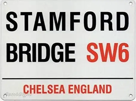 Vintage Metal Tin Sign 8x12 Stamford Bridge Sw6 London Sign- Steel Wall Decor Home Decor