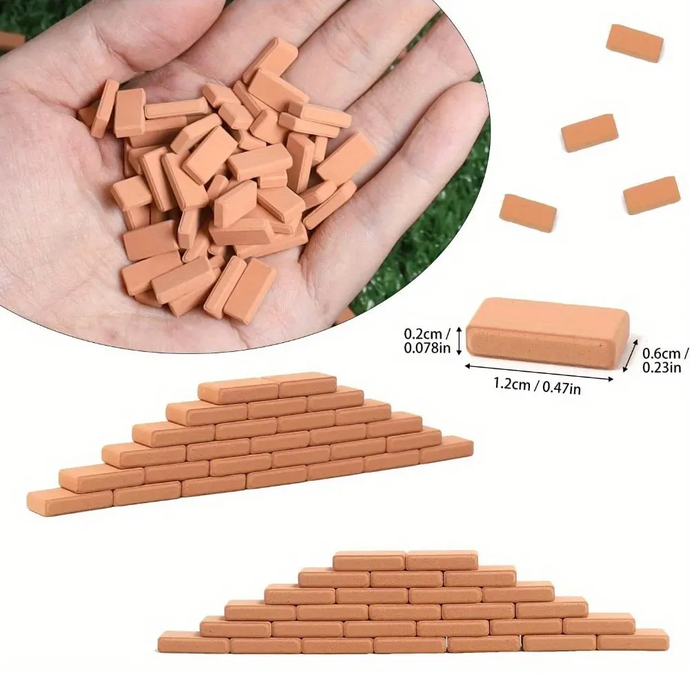 Mini Grey Brick Landscape Craft Toy House Realistic Miniature Blocks DIY Micro Model Aquarium Garden Accessories Birthday Christ