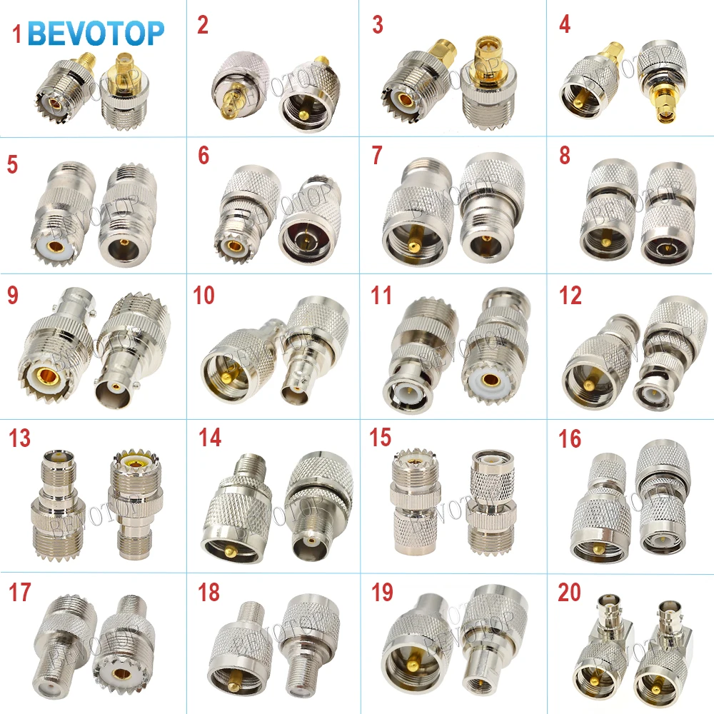 1PCS UHF Conector UHF Male/Female to SMA/ BNC/ L16 N/ TNC/ F/ FME Plug to Jack 90 Coax Adapter