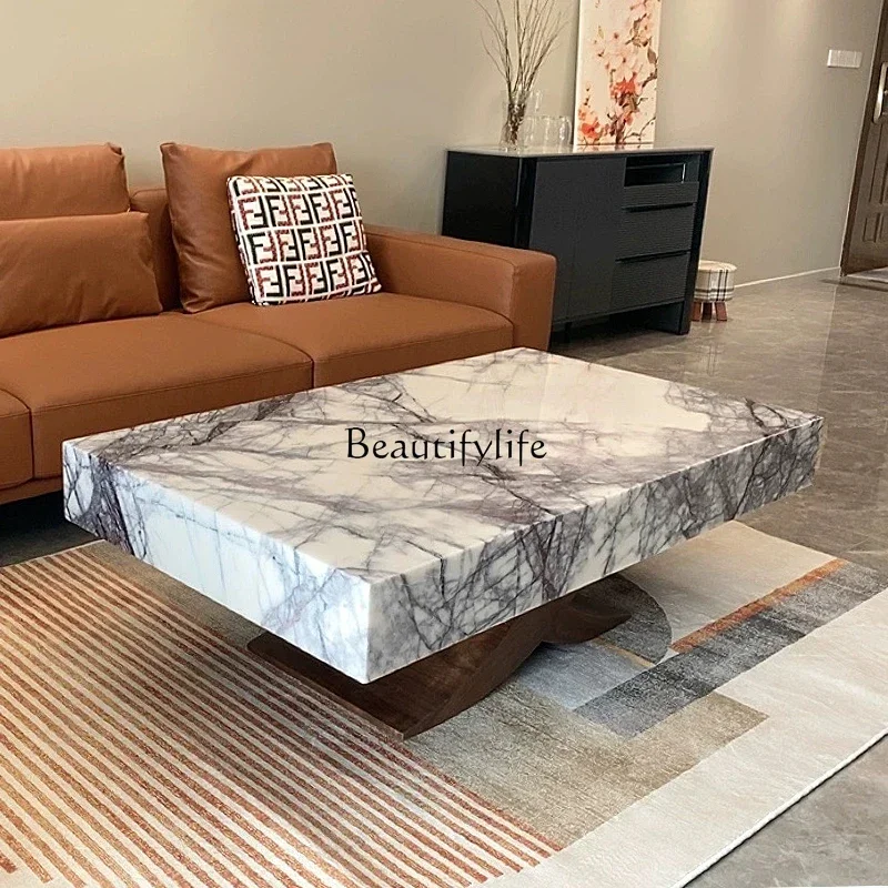 

ls 18Natural marble coffee table Extremely simple modern light luxury stone tea table