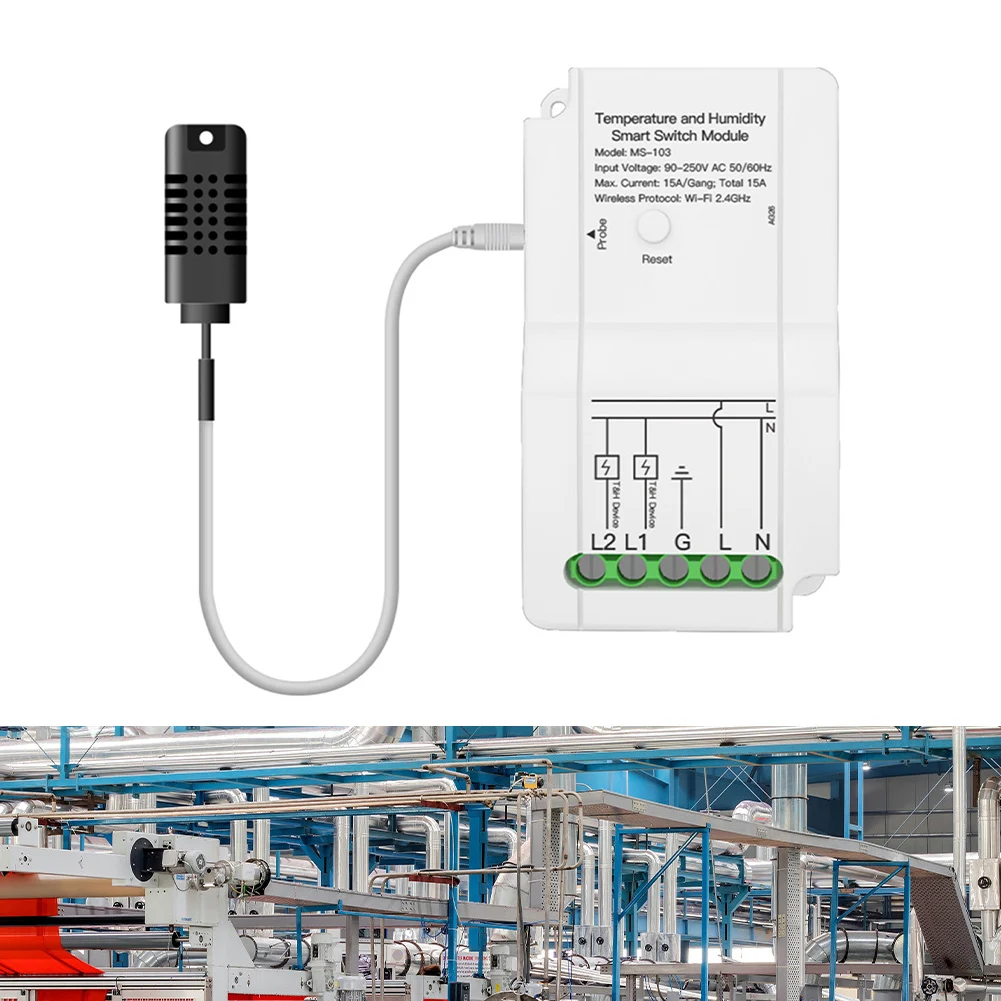 WIFI Smart Temperature Humidity Controller Wireless Remote With Dual Relay Output 90-250V Rebound Type Power Tool Parts