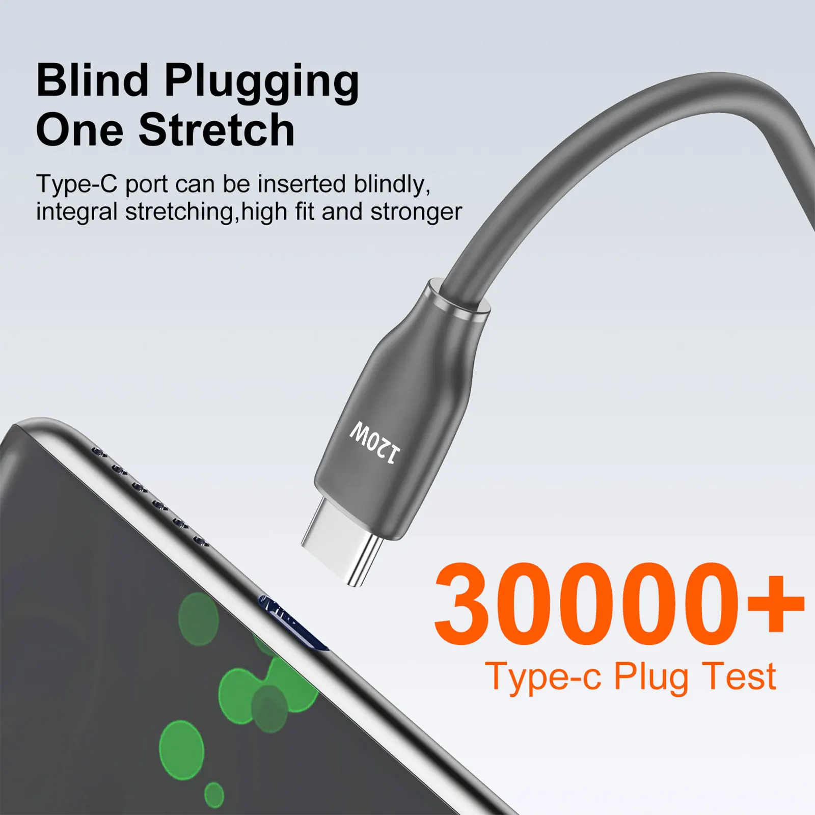 كابل USB إلى النوع C بقدرة 120 وات، كابل بيانات 1 متر/1.5 متر/2 متر، شحن سريع ونقل البيانات، متوافق مع هاتف Huawei Xiaomi Samsung