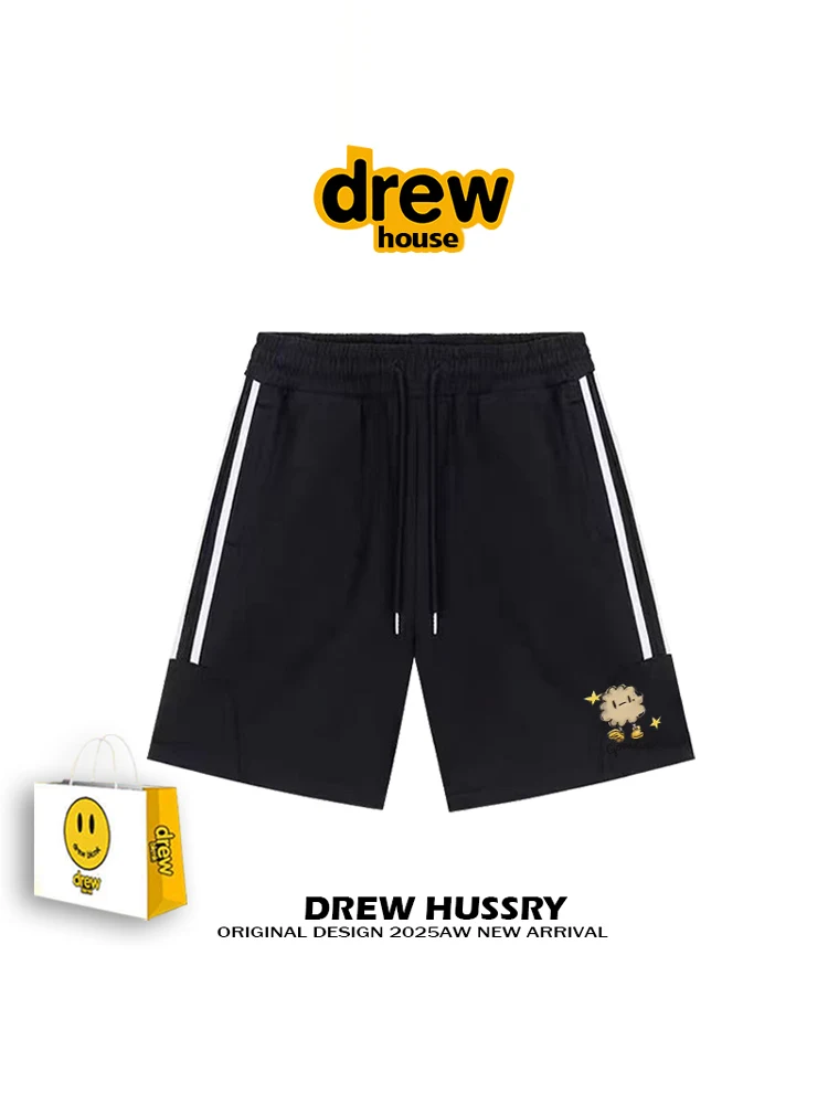 

Модные брендовые повседневные спортивные брюки с героями мультфильмов и буквами для студентов, свободная летняя одежда, повседневные спортивные брюки с пятью четвертью