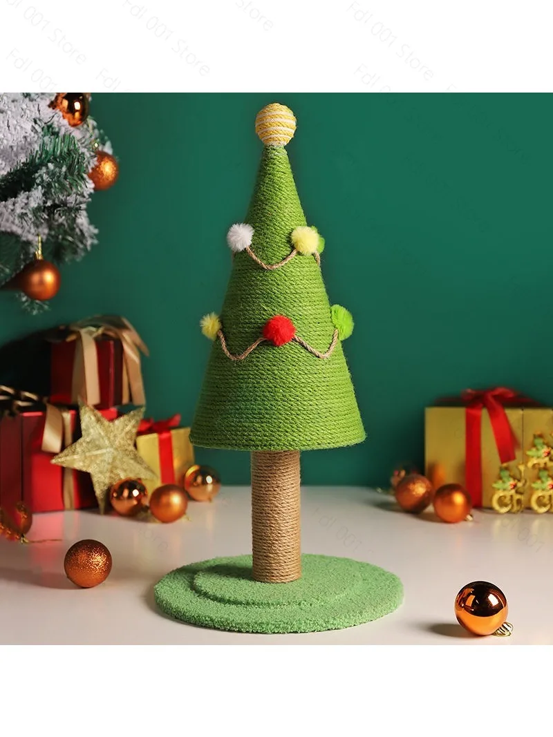 2026 Christmas cat climbing scratching board cute design cat scratching tree frame wear resistant sisal cat scratching toy