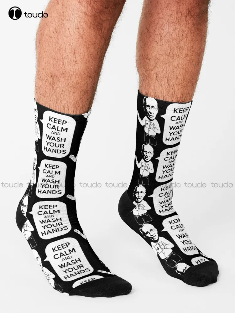 Dr. Fauci Keep Calm & Wash Your Hands Dr Fauci Is My Homeboy  Socks Mens Colorful Socks Street Skateboard Socks Streetwear Retro