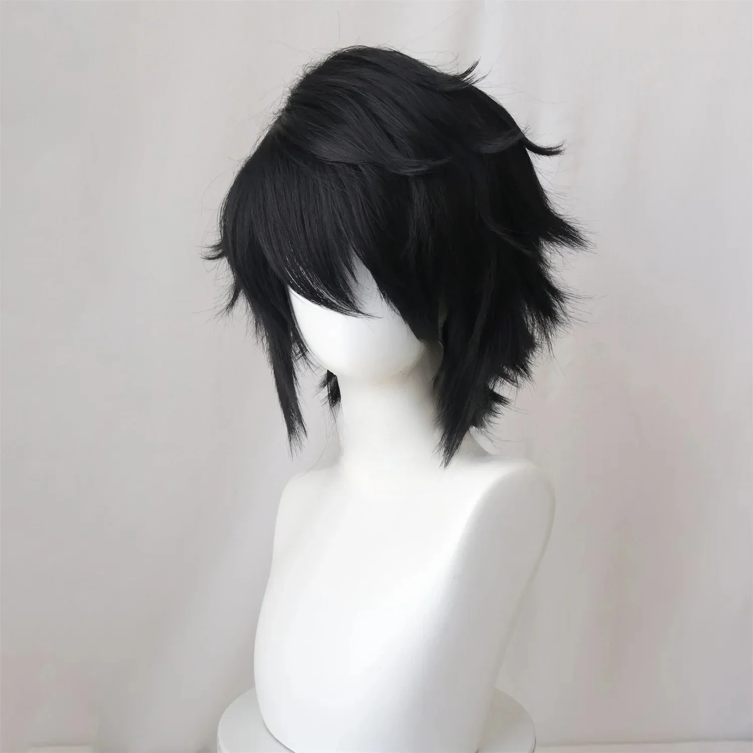 Anime l cosplay l.awliet peruca cosplay preto perucas curtas resistente ao calor cabelo sintético perucas de festa de halloween
